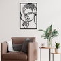 Wallity Kahlo Escultura de Pared en Metal Negro